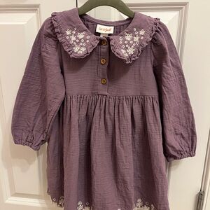 Cat & Jack Lavender Embroidered Kids Dress